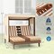 Children's Lounge Chair with Canopy Cup Holders Storage and Fir Wood Frame Comfortable Cushions